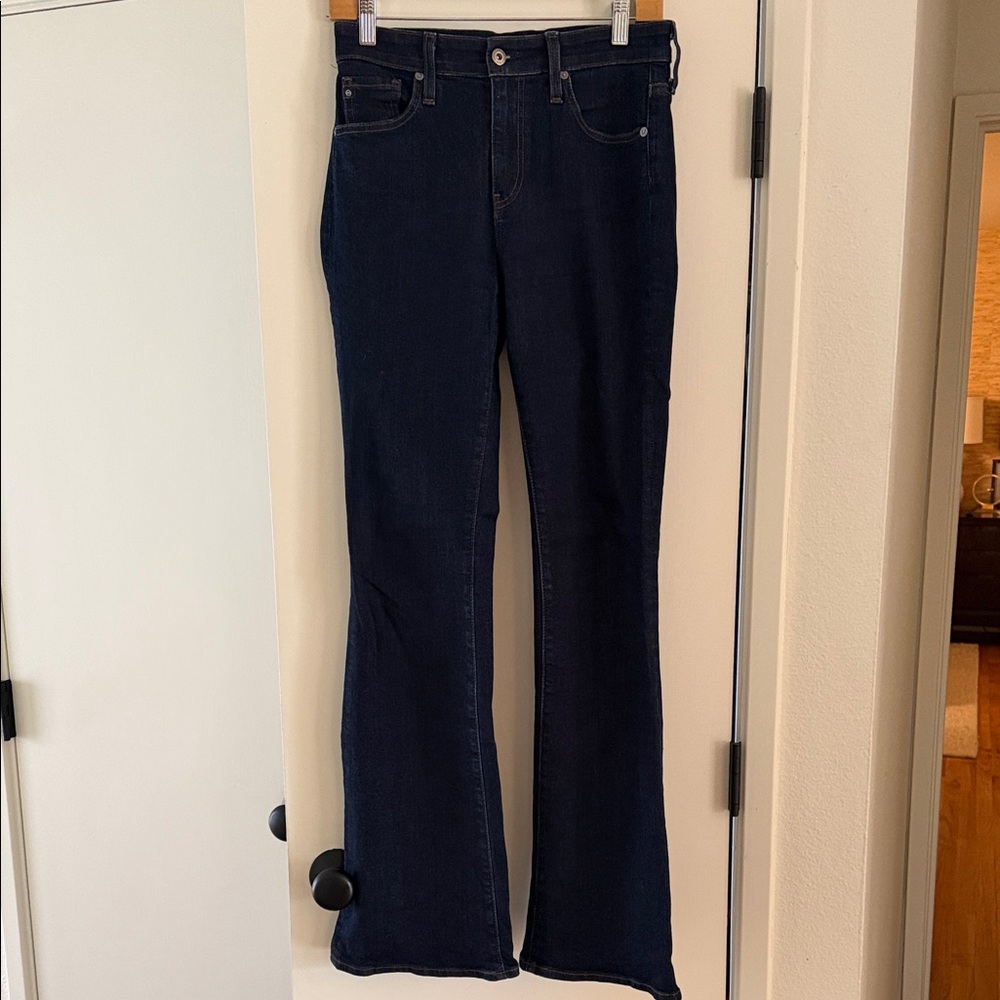 AG Adriano Goldschmied Dark Indigo Flare Jeans Farrah Boot Size 27